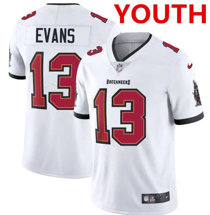 Youth Tampa Bay Buccaneers #13 Mike Evans Nike White Vapor Limited Jersey Dzhi